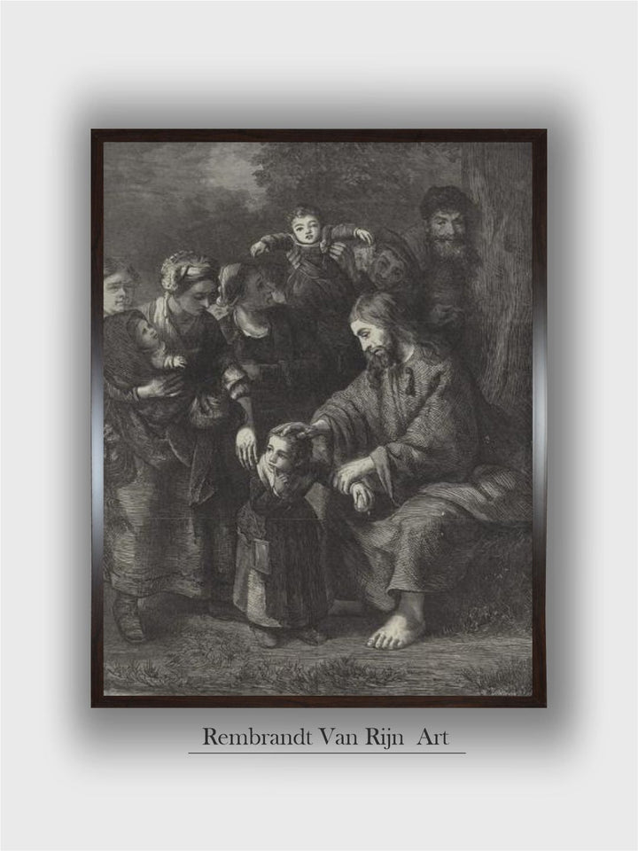 Christ Blessing Little Children by Rembrandt Van Rijn