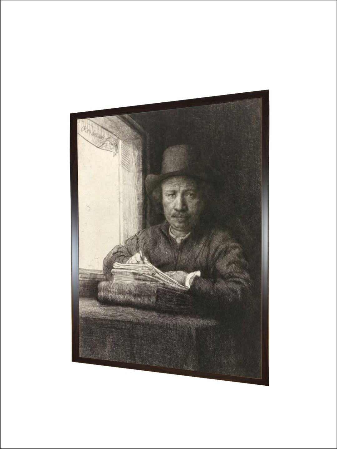 "Black  Grey Wooden Framed Canvas Painting Wall Art''