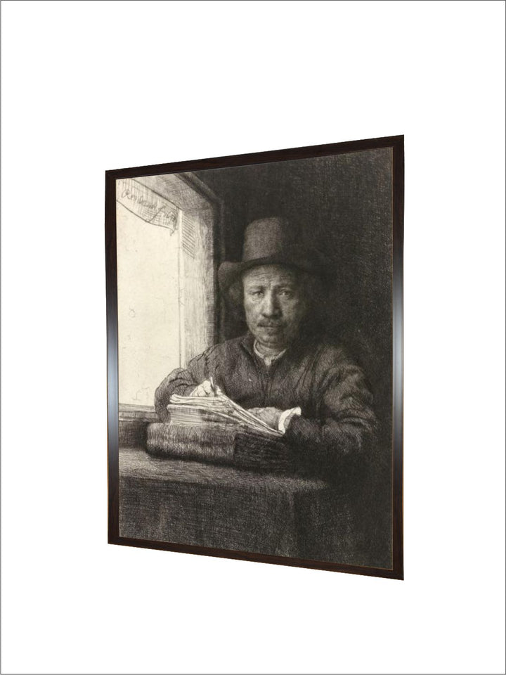 "Black  Grey Wooden Framed Canvas Painting Wall Art''