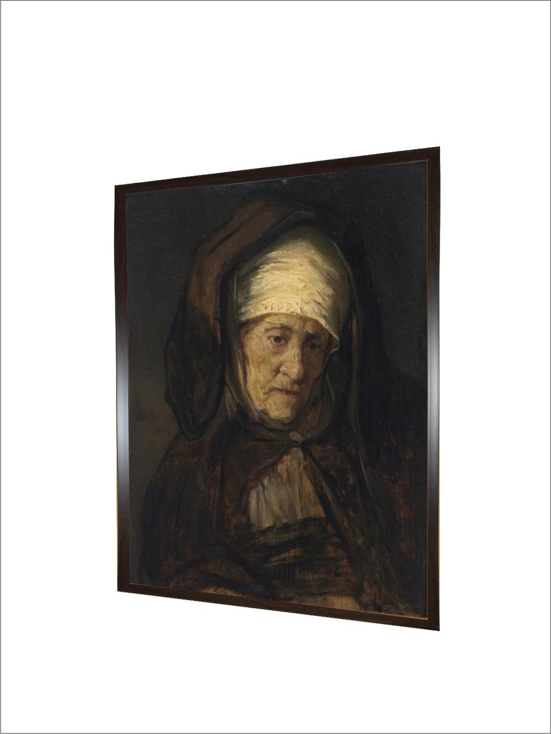 "Head Of An Aged Woman 1655-60 By Rembrandt Van Rijn Canvas Wall Art Painting''