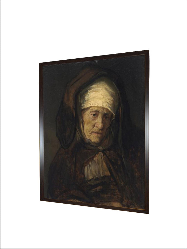 "Head Of An Aged Woman 1655-60 By Rembrandt Van Rijn Canvas Wall Art Painting''