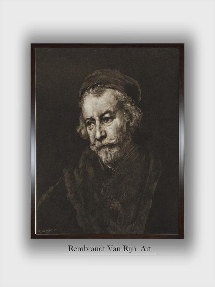 "Black  White 1Pc An Old Man Wooden Frame Wall Painting''