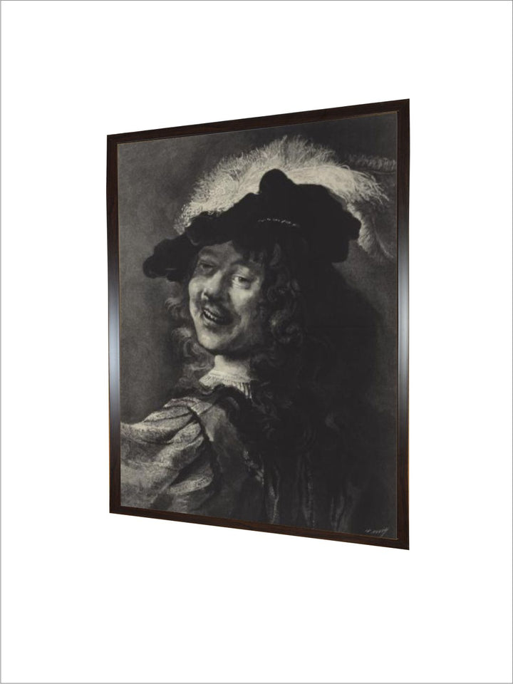 "Rembrandt Laughing Wooden Wall Painting''