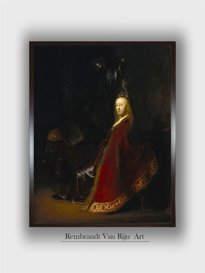 "1-Pc Minerva, 1631 by Rembrandt Van Rijn Wall Painting''