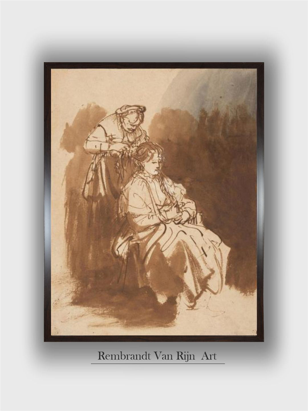 A Young Woman Having Her Hair Braided, Ca 1637 by Rembrandt Van Rijn