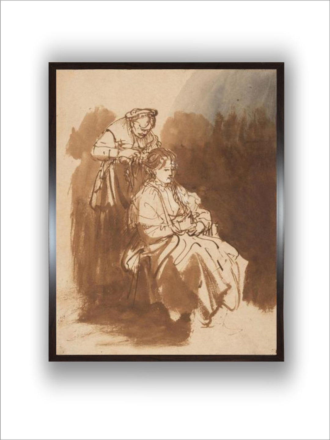A Young Woman Having Her Hair Braided, Ca 1637 by Rembrandt Van Rijn