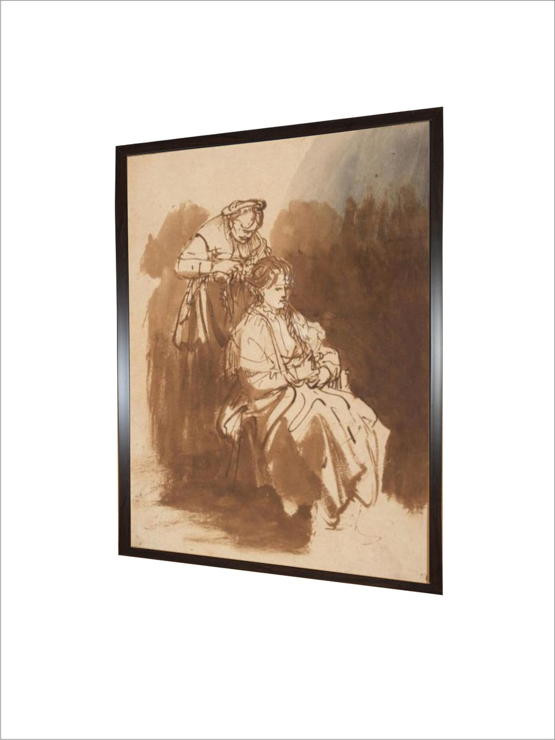 A Young Woman Having Her Hair Braided, Ca 1637 by Rembrandt Van Rijn