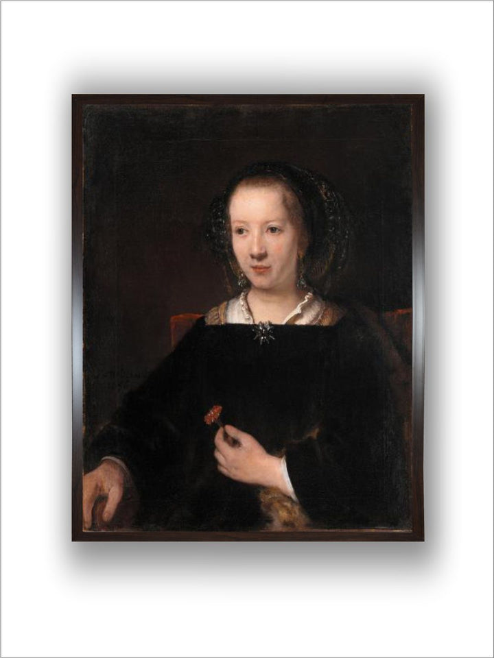 "Black Rembrandt Van Rijn Painting Wall Art''