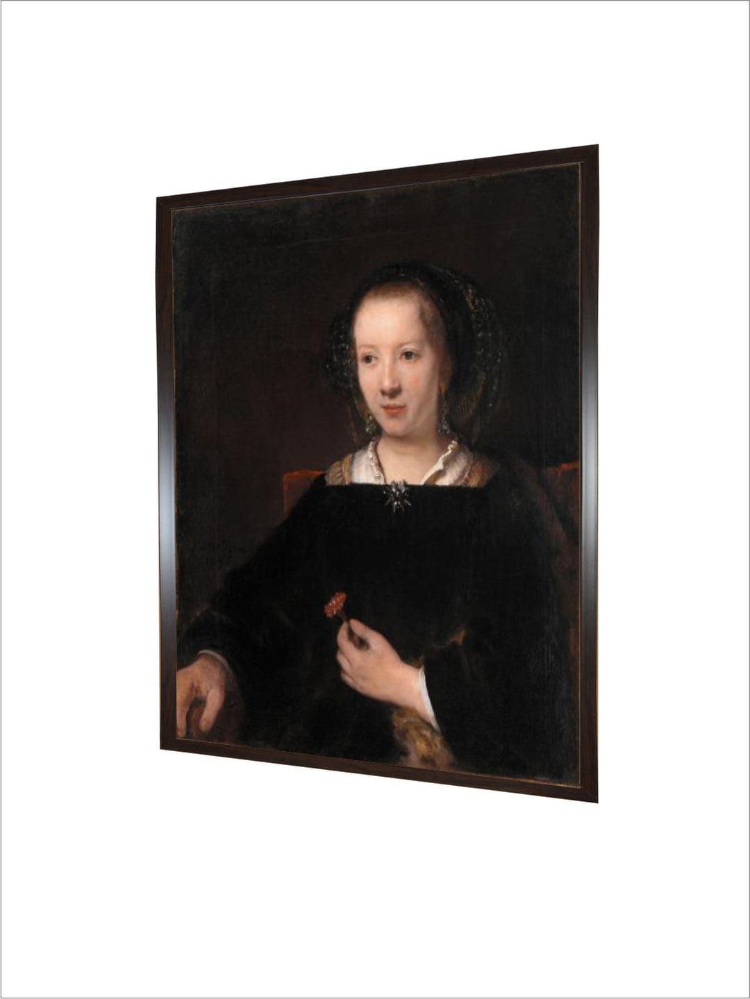 "Black Rembrandt Van Rijn Painting Wall Art''