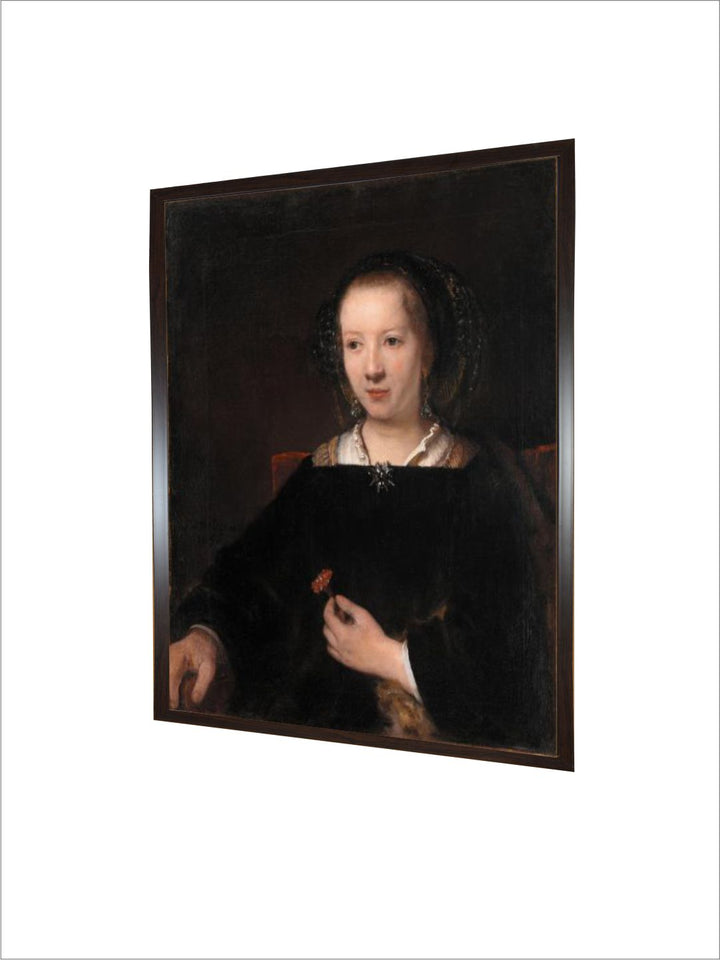 "Black Rembrandt Van Rijn Painting Wall Art''