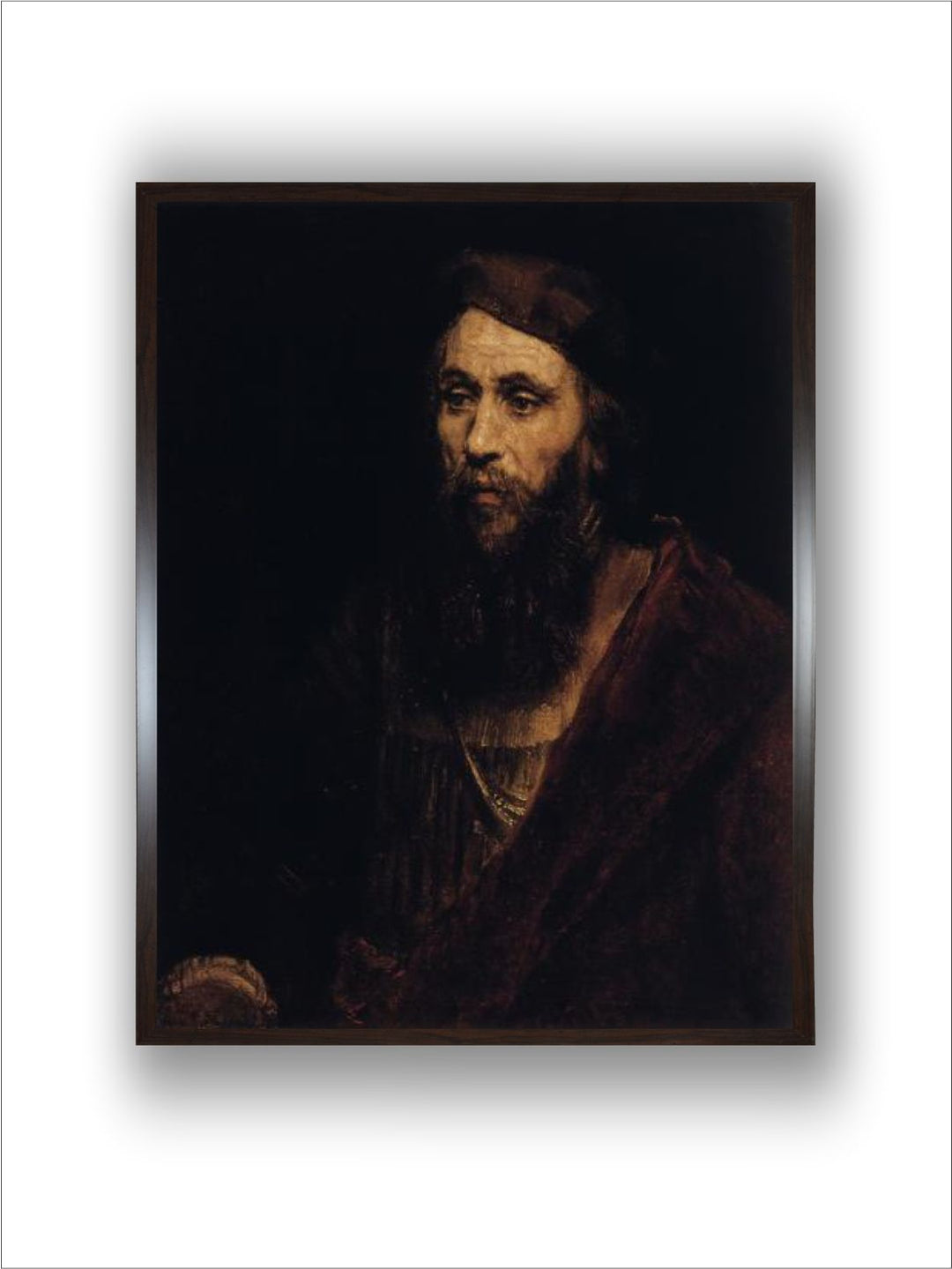 "Black  Brown Wooden Framed Canvas Painting Wall Art''