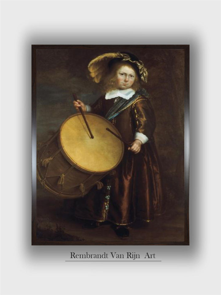 "Black  Brown Boy with Drum Wall Paintings''