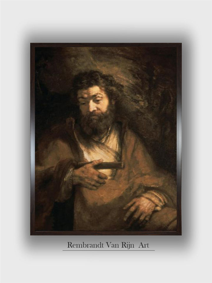 "Black  Brown 1 Piece Simon the Apostle Wooden Frame Wall Painting''
