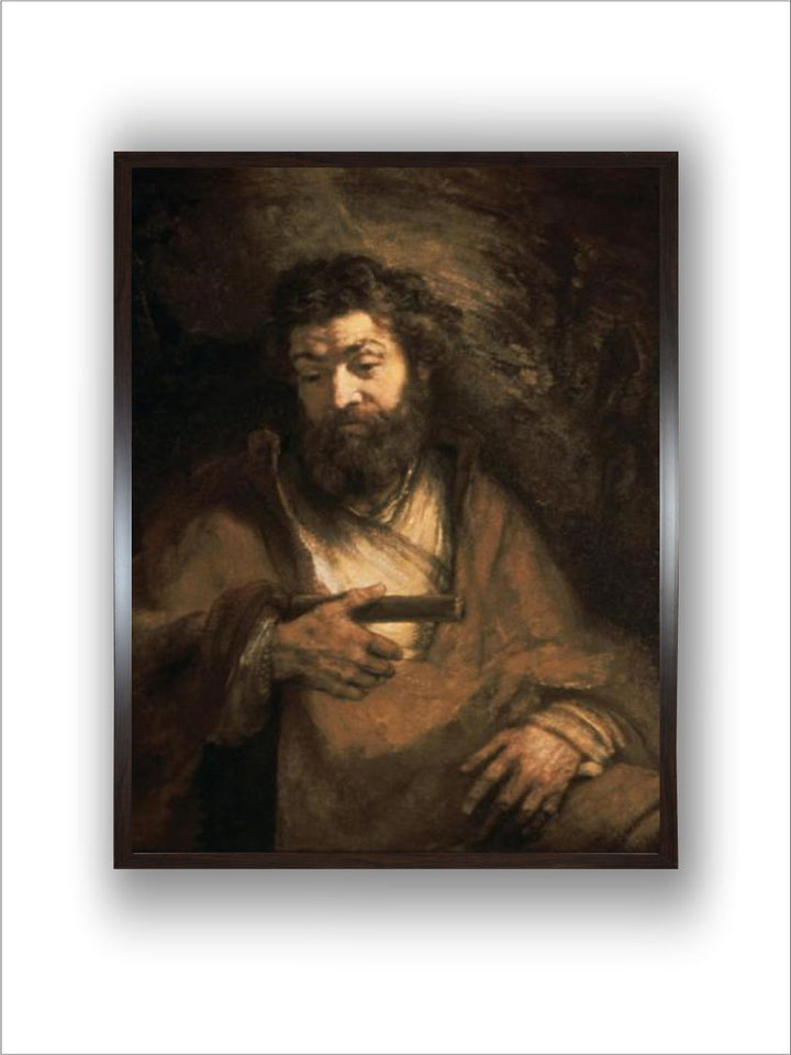 "Black  Brown 1 Piece Simon the Apostle Wooden Frame Wall Painting''