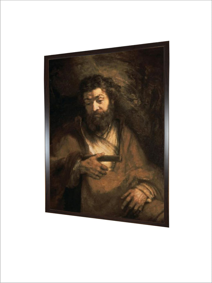 "Black  Brown 1 Piece Simon the Apostle Wooden Frame Wall Painting''