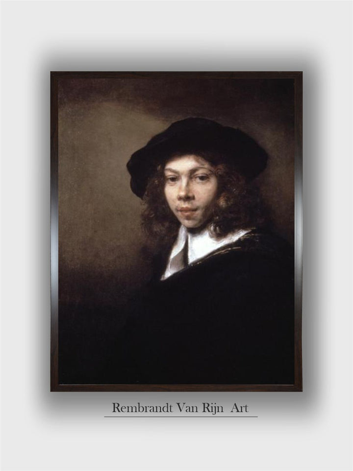 "Youth in a Black Cap, 1666 Canvas Wall Painting''
