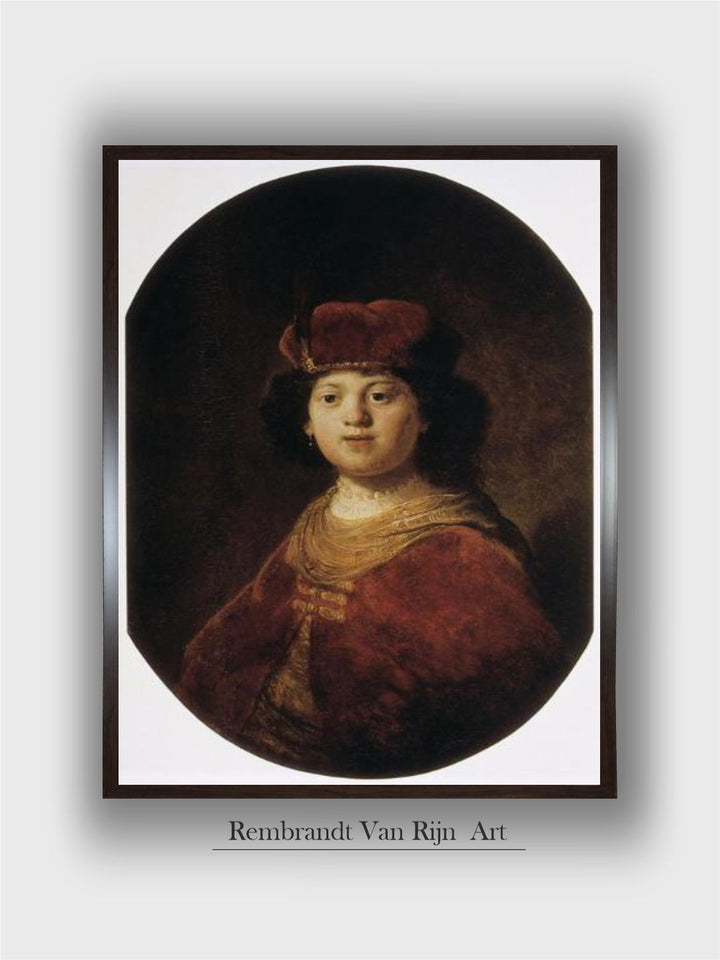 "Portrait of a Boy, 17th Century Wooden Wall Painting''