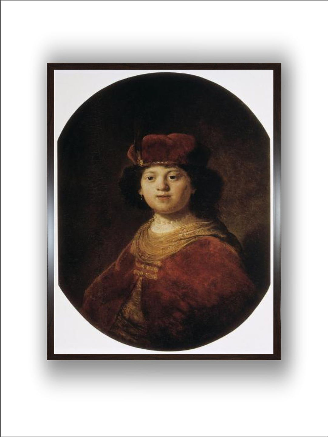 "Portrait of a Boy, 17th Century Wooden Wall Painting''