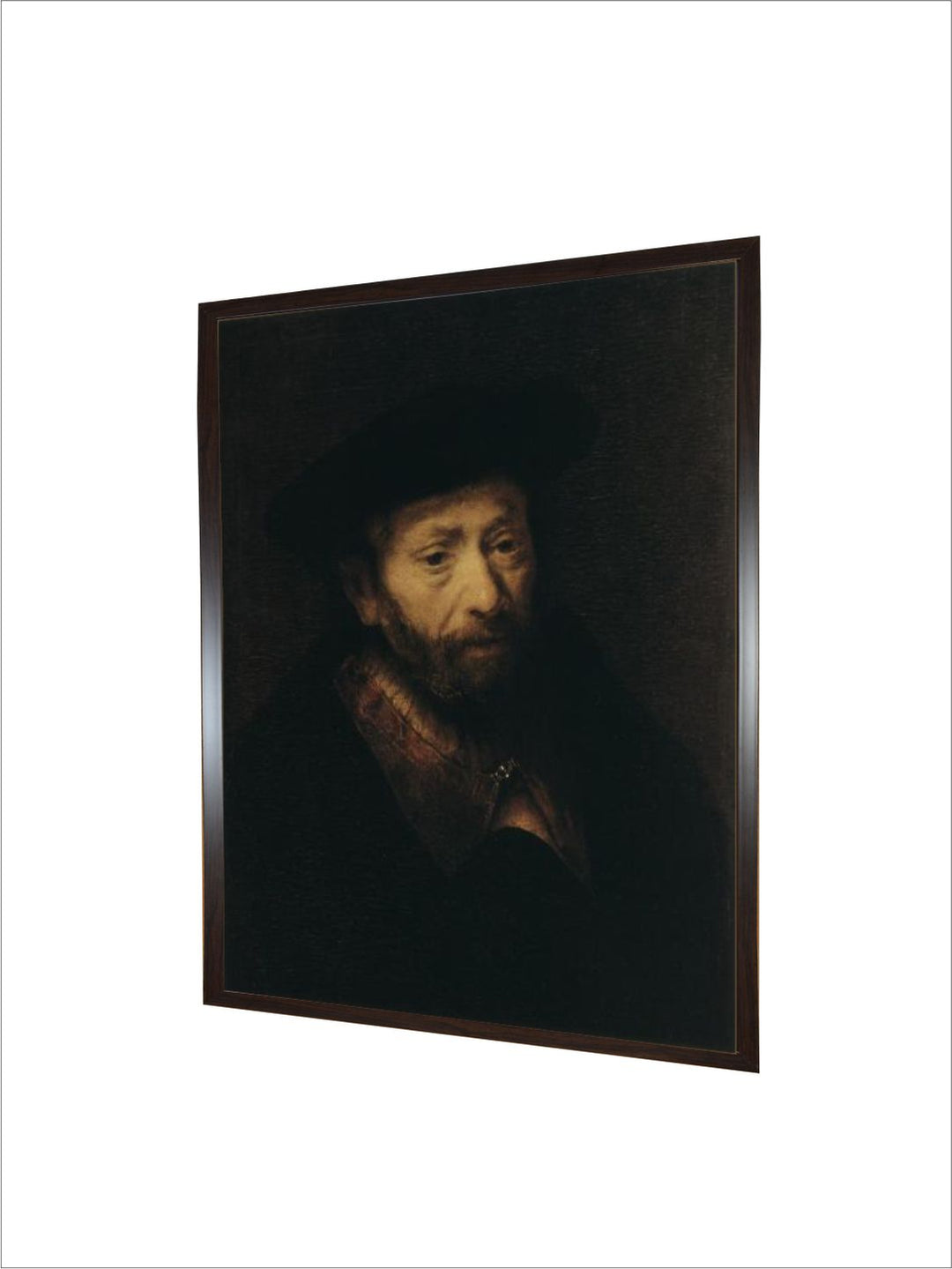 "Portrait of an Old Man, 17th Century Wooden Wall Painting''