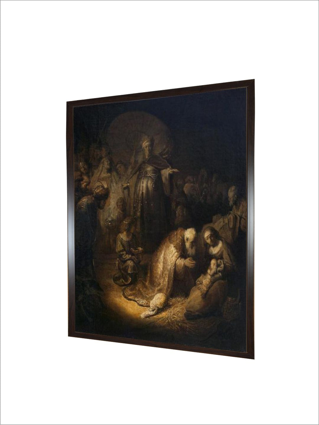 "Brown 1 Piece Adoration of the Magi Wooden Frame Wall Painting''