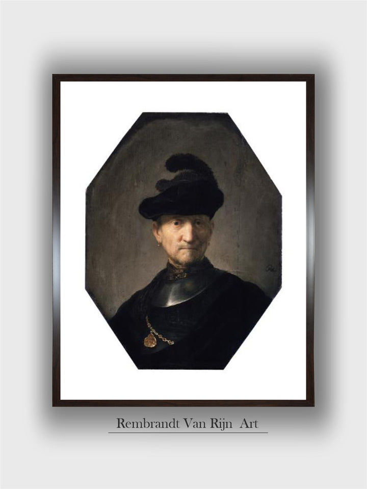 "Black  White Canvas Rembrandt Van Rijn Painting Wall Art''