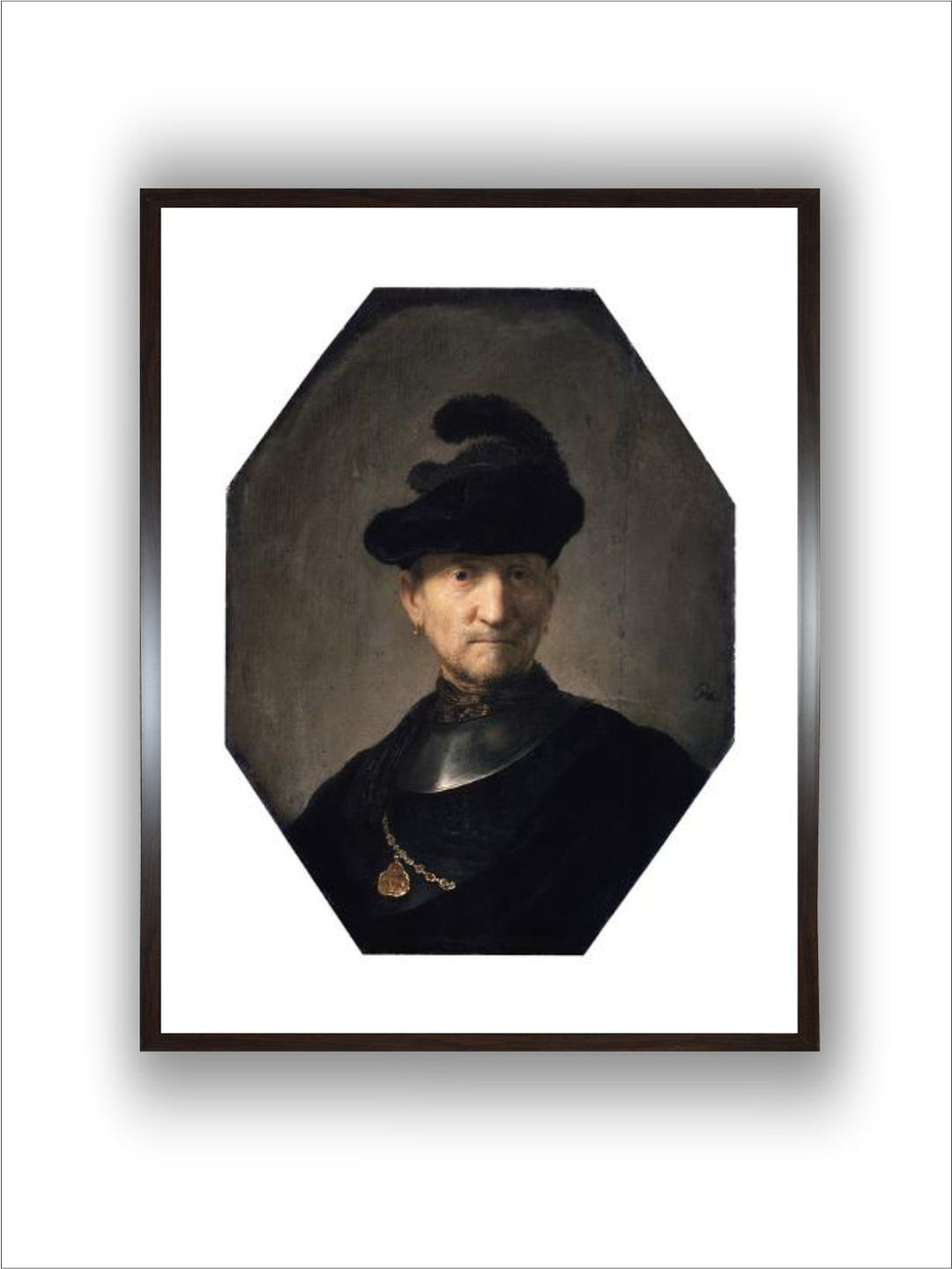 "Black  White Canvas Rembrandt Van Rijn Painting Wall Art''