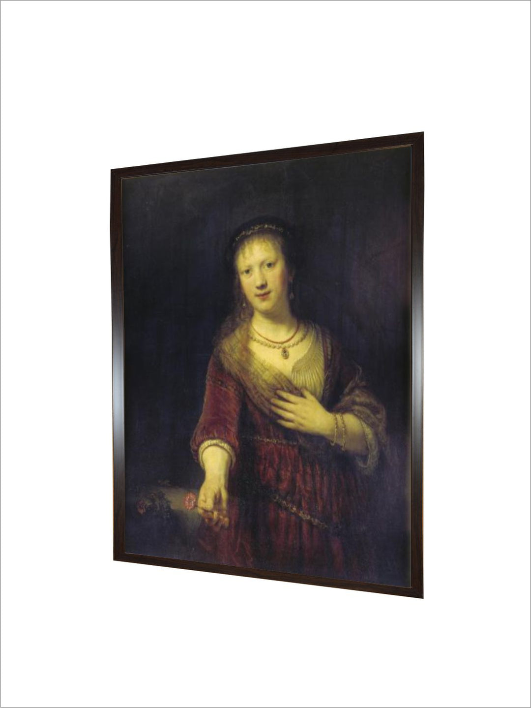 "Red  White Saskia with A Red Flower Wall Paintings''