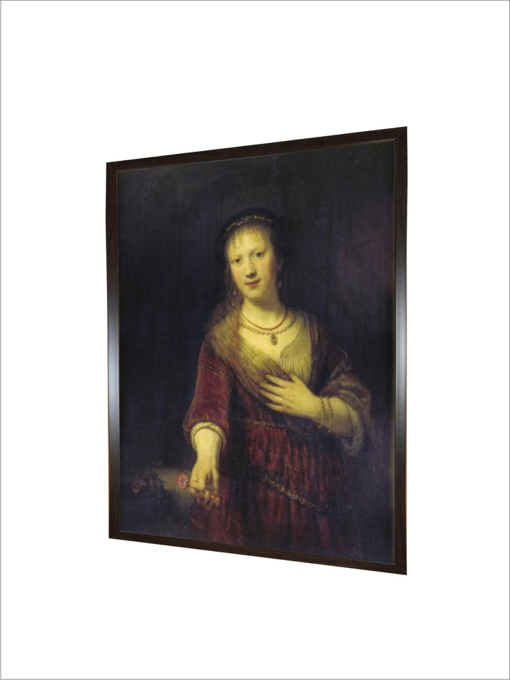 "Red  White Saskia with A Red Flower Wall Paintings''