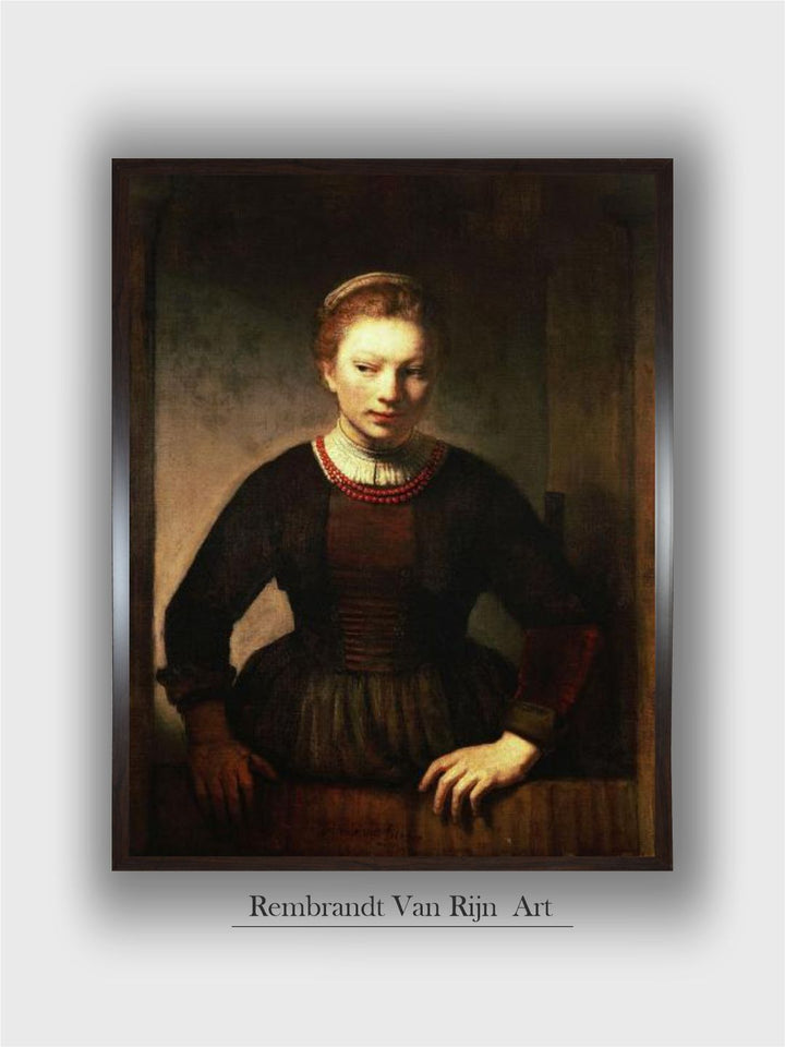 Young Girl at an Open Half-door, 1645 by Rembrandt Van Rijn