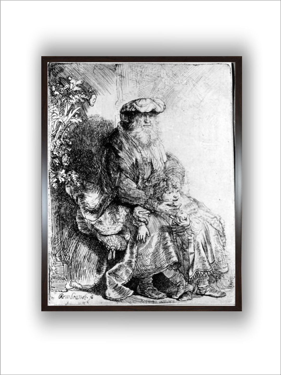 Abraham Holding Young Isaac by Rembrandt Van Rijn
