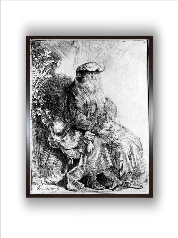 Abraham Holding Young Isaac by Rembrandt Van Rijn