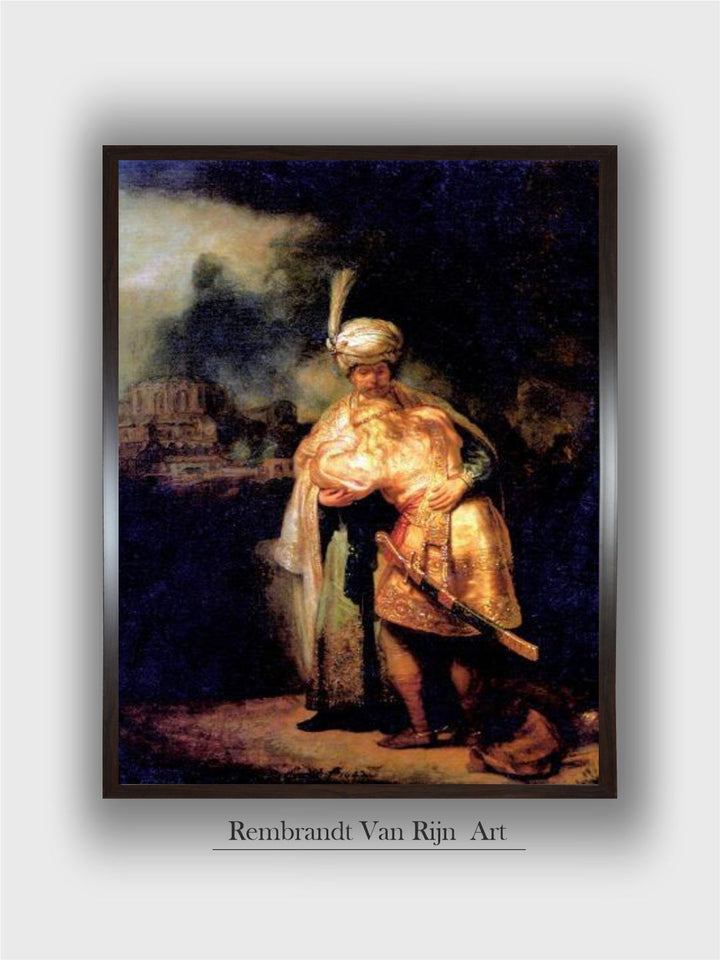 david's Farewell with Jonathan by Rembrandt Van Rijn