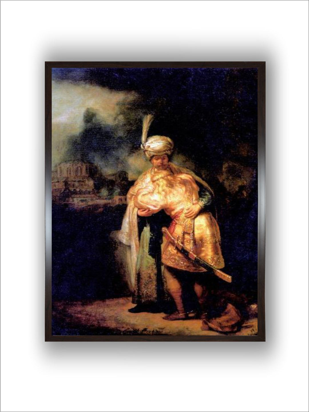 david's Farewell with Jonathan by Rembrandt Van Rijn