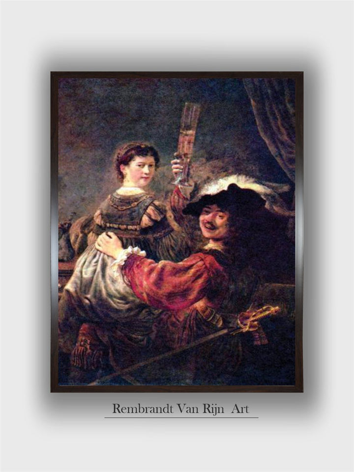 Self-Portrait with Saskia by Rembrandt Van Rijn