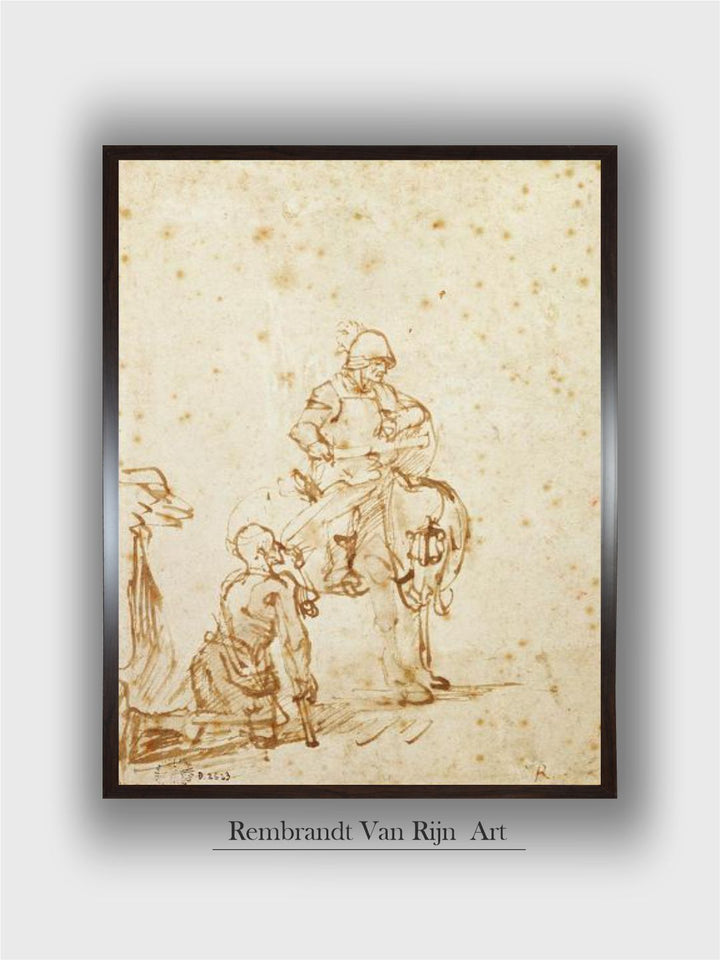 St. Martin and the Beggar  by Rembrandt Van Rijn