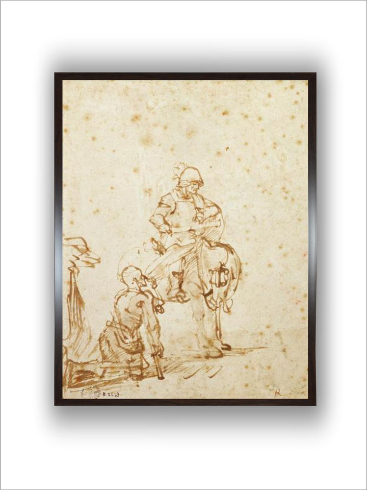 St. Martin and the Beggar  by Rembrandt Van Rijn