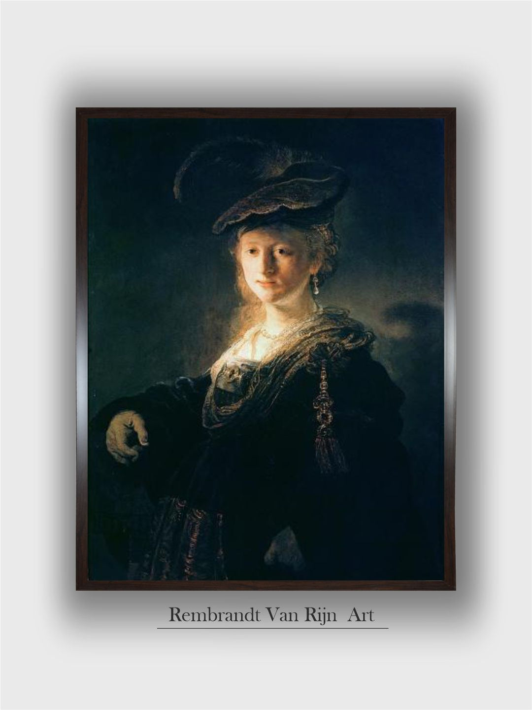 Young Woman in Fancy dress by Rembrandt Van Rijn