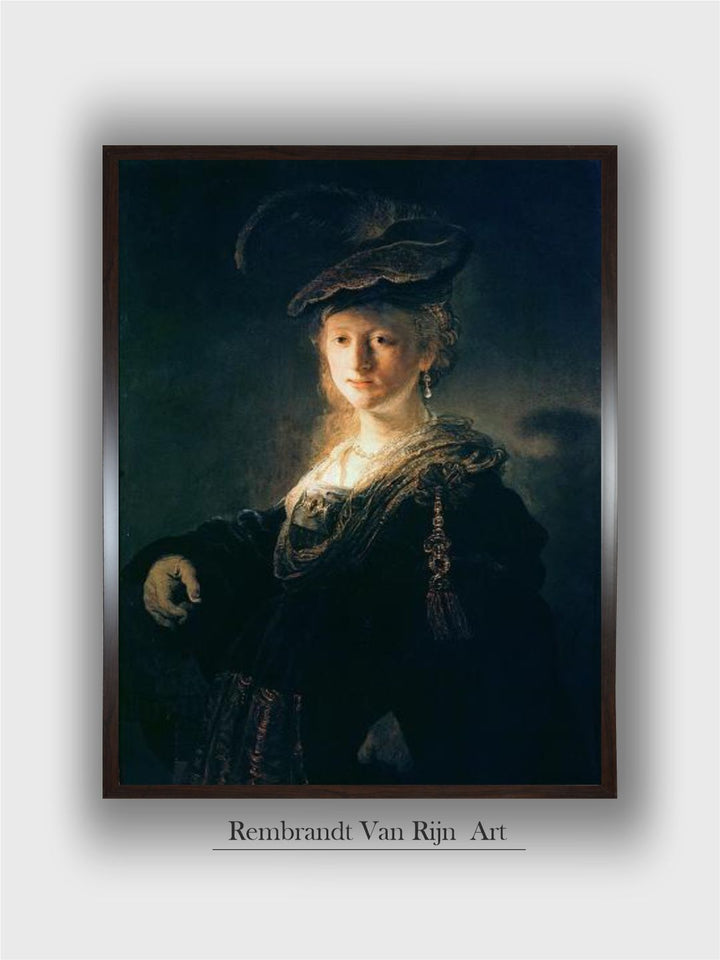 Young Woman in Fancy dress by Rembrandt Van Rijn