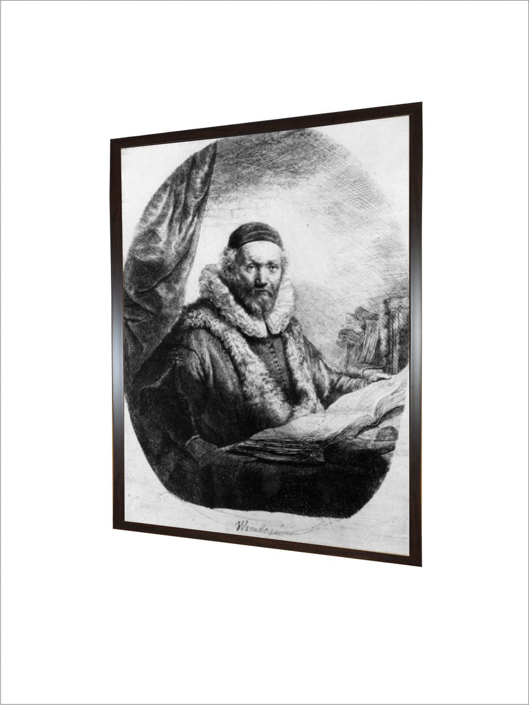 Jan Uytenbogaert, Preacher of the Remonstrants, 1635 (Etching) by Rembrandt Van Rijn