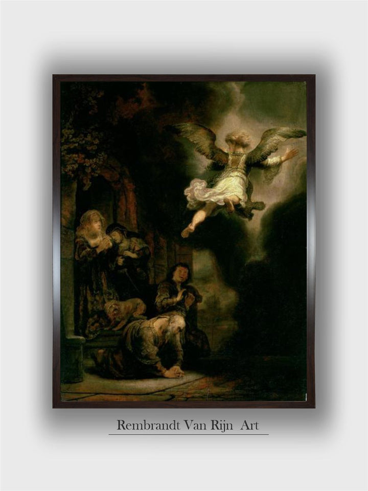 The Archangel Raphael Taking Leave of the Tobit Family, 1637 by Rembrandt Van Rijn