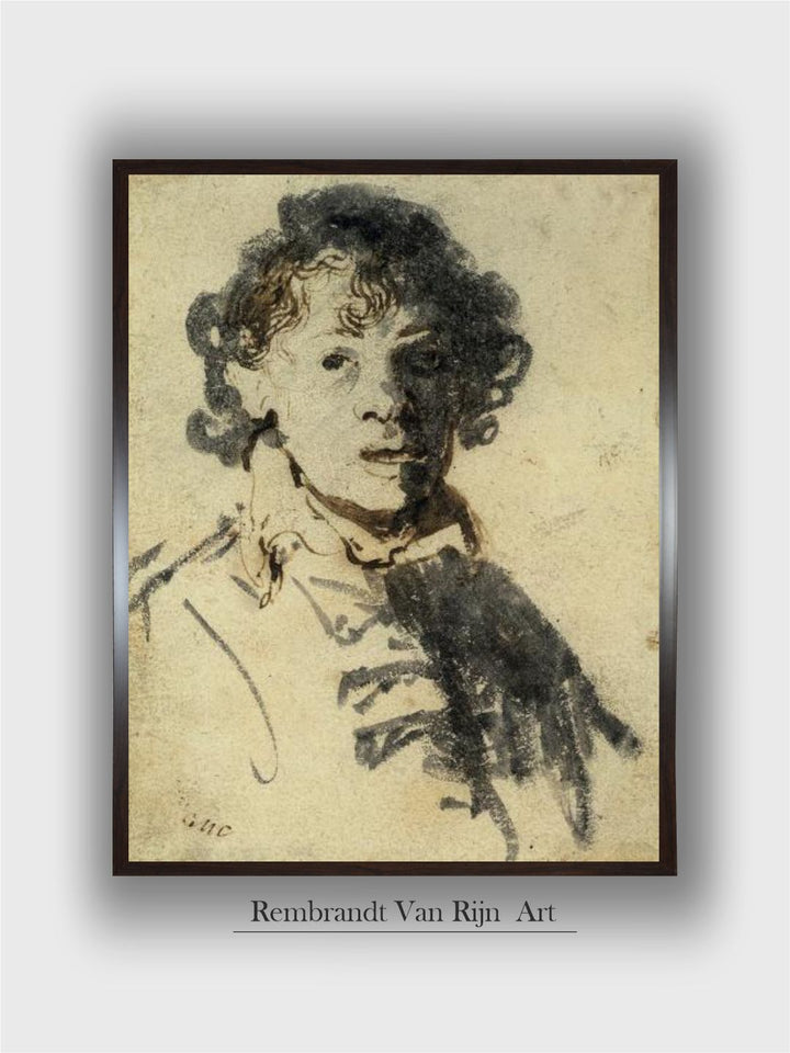 Selfportrait with Mouth Open by Rembrandt Van Rijn