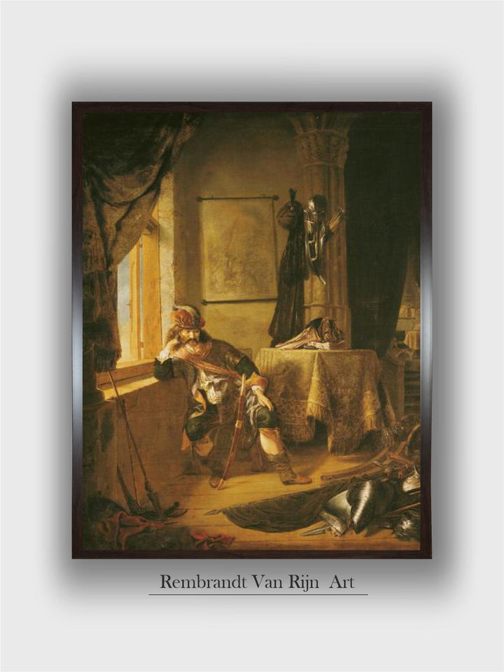 A Warrior in Thought by Rembrandt Van Rijn