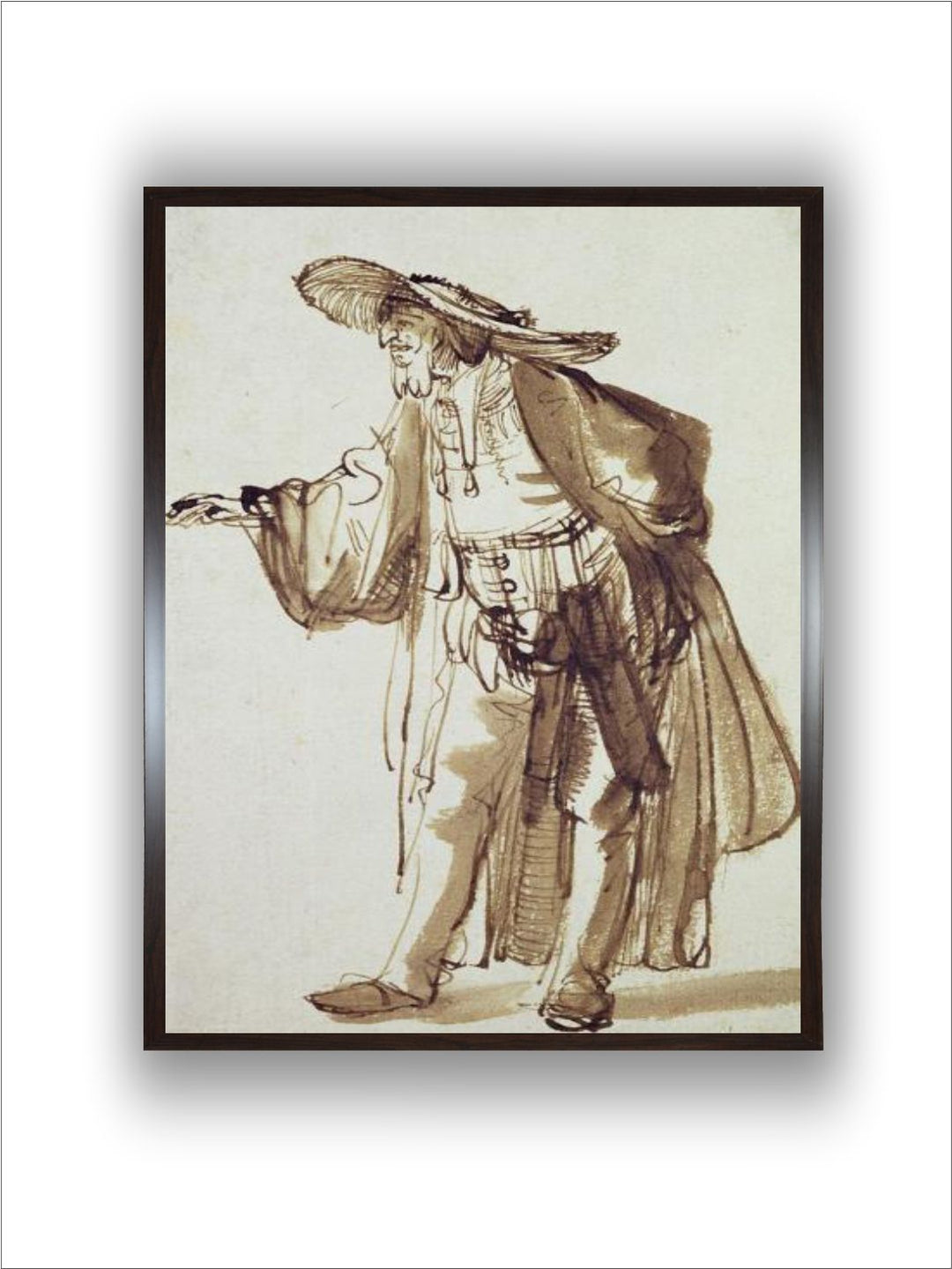 Actor with a Broad-Rimmed Hat by Rembrandt Van Rijn