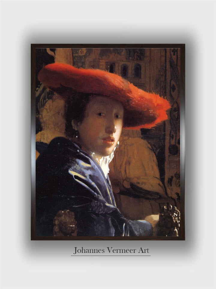 Girl with a Red Hat, C.1665 by Johannes Vermeer
