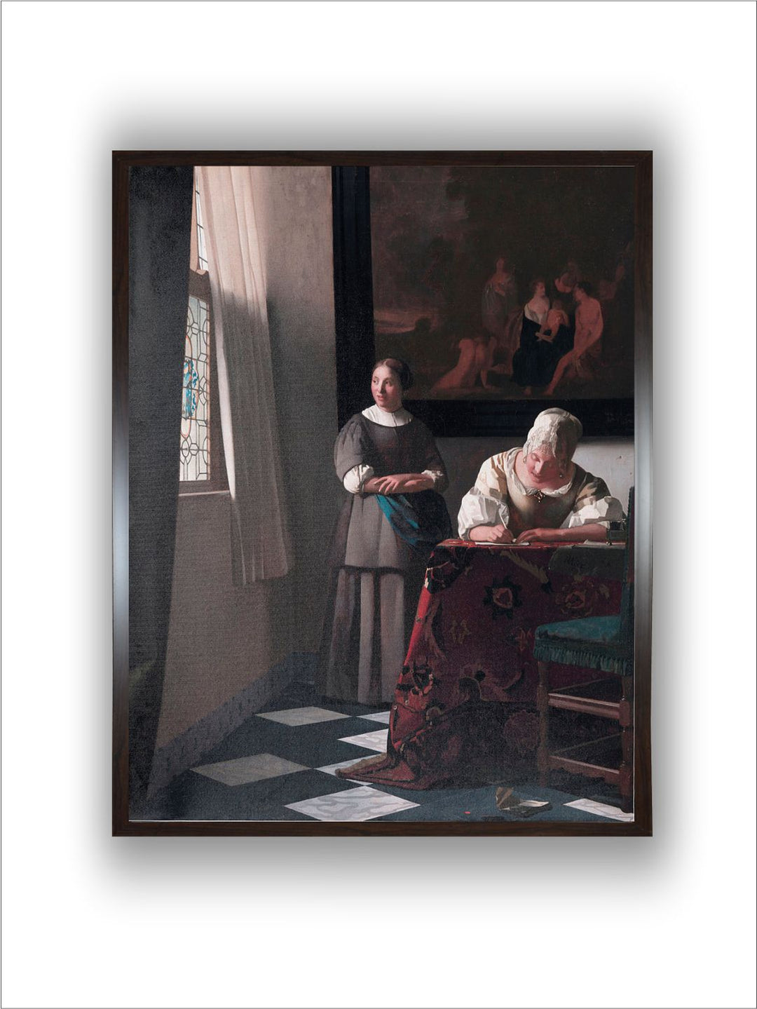Lady Writing a Letter with Her Maid by Johannes Vermeer