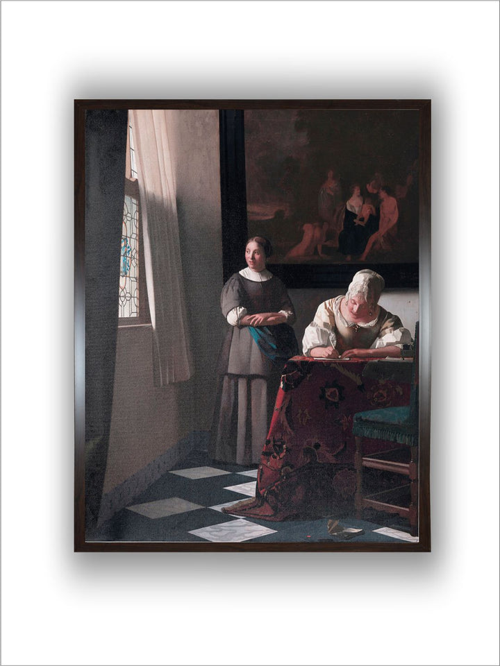 Lady Writing a Letter with Her Maid by Johannes Vermeer
