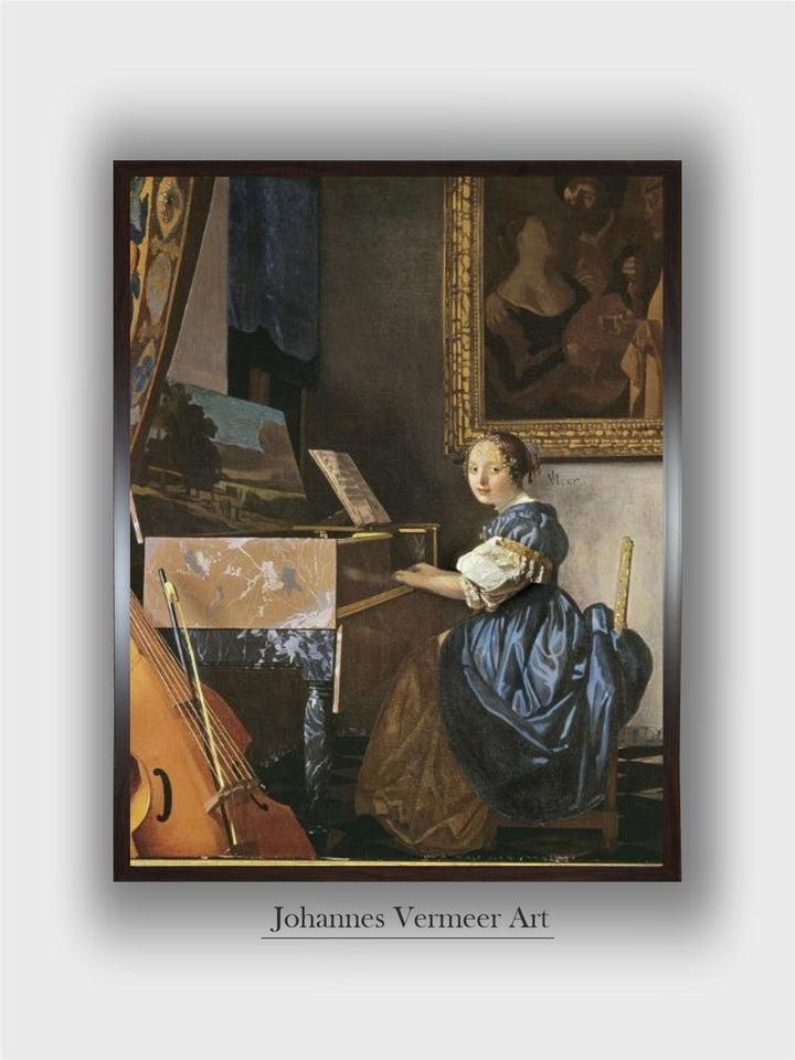 A Young Woman Seated at a Virginal by Johannes Vermeer