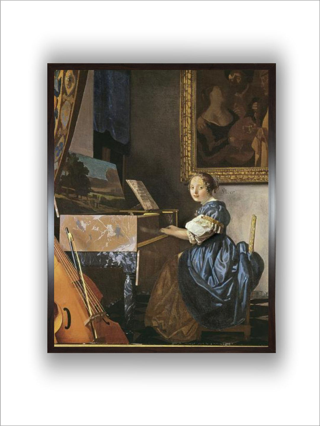 A Young Woman Seated at a Virginal by Johannes Vermeer