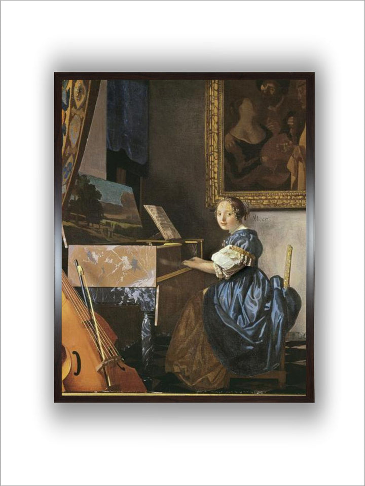 A Young Woman Seated at a Virginal by Johannes Vermeer