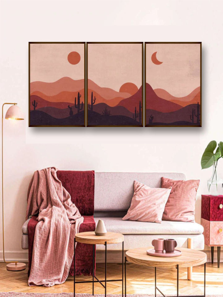 "  Red & Pink Abstract Painting Wall Art''